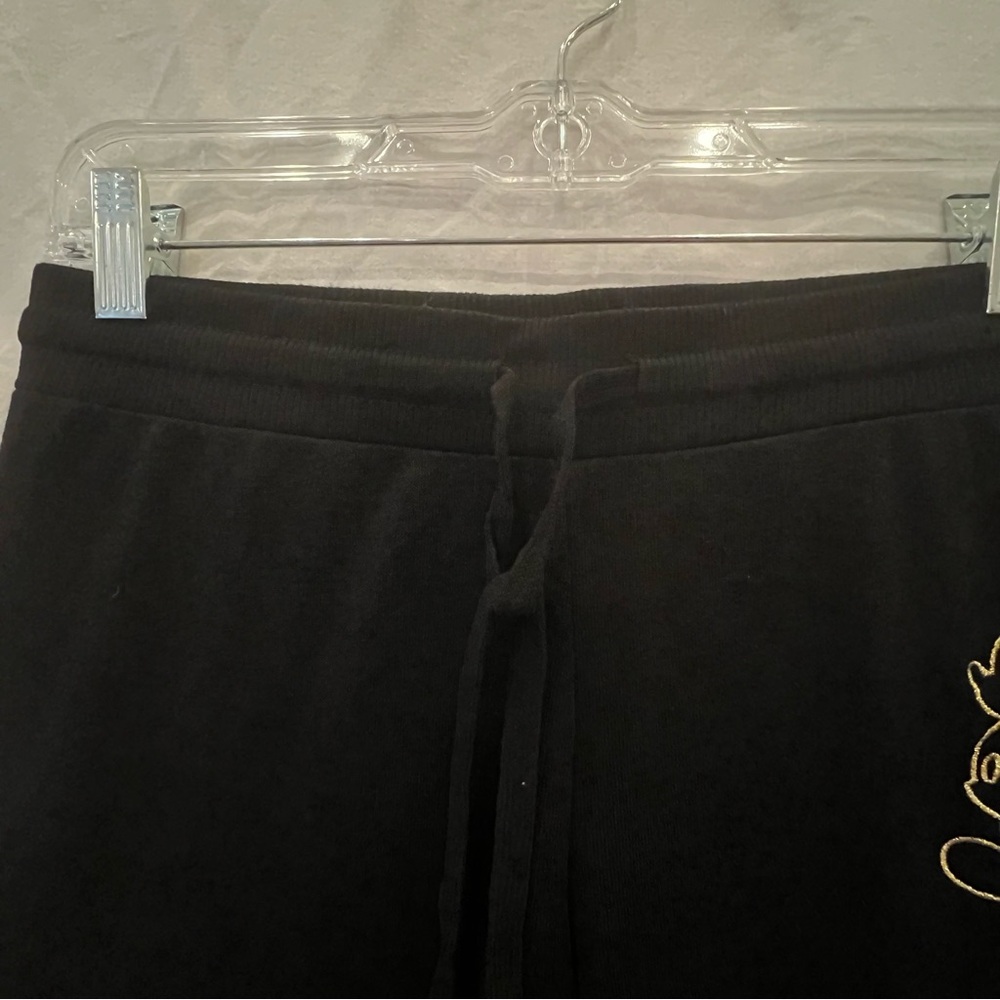 Disney Black Joggers with Gold Mickey Outline - Picture 3 of 5